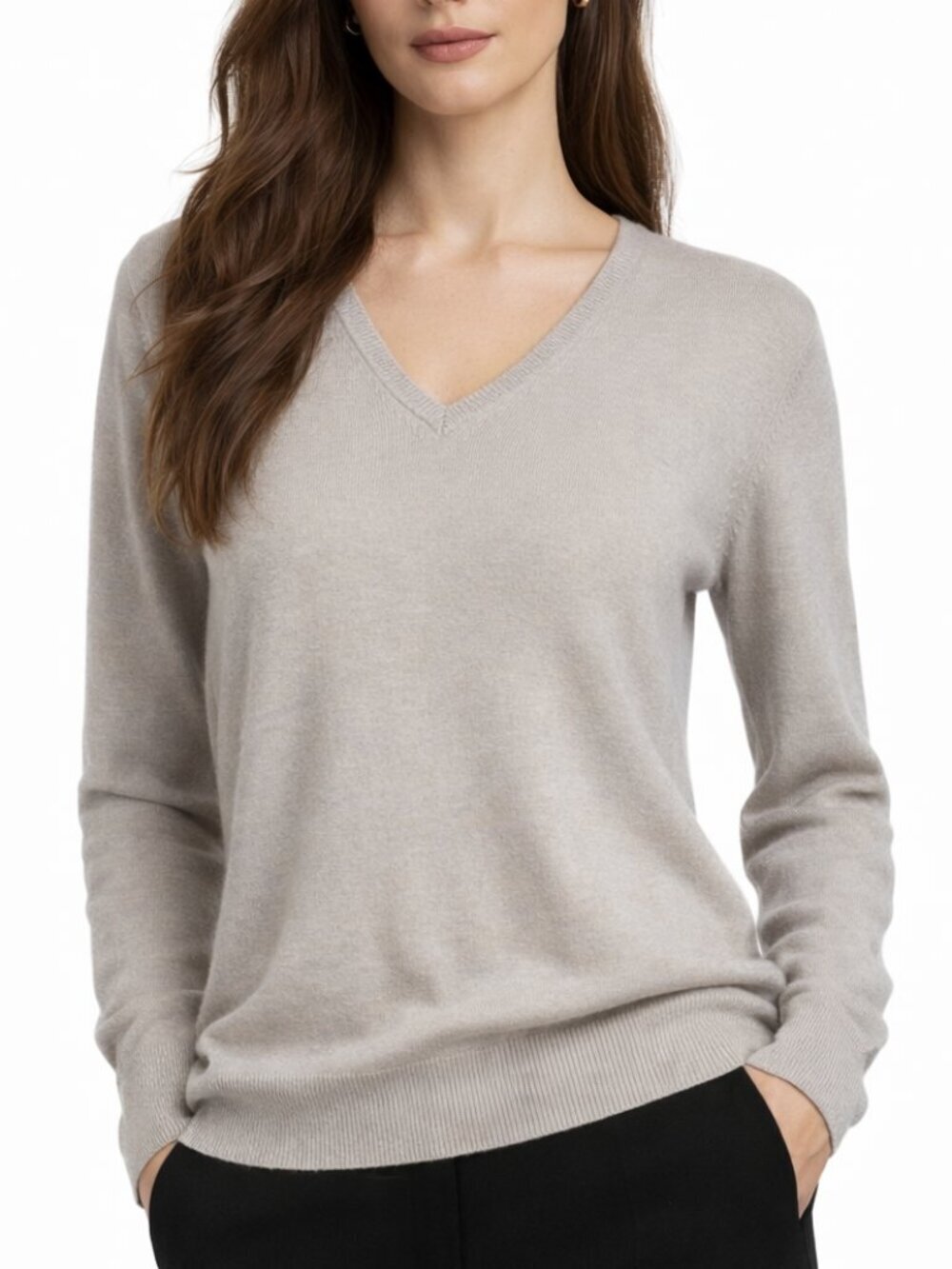 Jil Sander 100% Cashmere V Neck Sweater Lightweight Luxury Knit